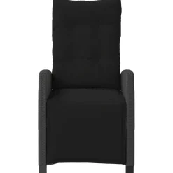 MAISON EXCLUSIVE - Chaise inclinable de jardin et repose-pied noir résine tressée