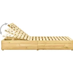 MAISON EXCLUSIVE - Chaise longue double avec coussins bois de pin imprégné