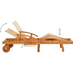 MAISON EXCLUSIVE - Chaise longue de jardin avec table et coussin bois d'acacia