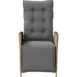 MAISON EXCLUSIVE - Chaise inclinable de jardin et repose-pied mélange beige rotin