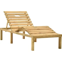 MAISON EXCLUSIVE - Chaise longue avec coussin rouge bois de pin imprégné