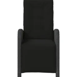 MAISON EXCLUSIVE - Chaise inclinable de jardin et repose-pied noir résine tressée