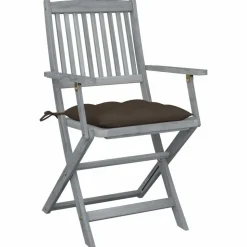 MAISON EXCLUSIVE - Chaises pliables d'extérieur lot de 4 et coussins bois d'acacia