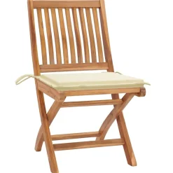 MAISON EXCLUSIVE - Chaises pliables de jardin avec coussins lot de 4 teck solide