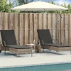 MAISON EXCLUSIVE - Chaises longues avec coussins lot de 2 gris résine tressée