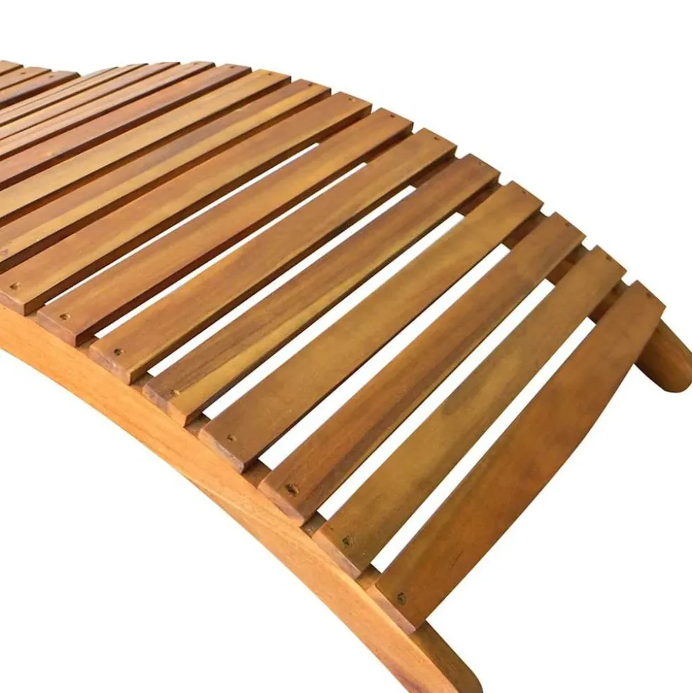 MAISON EXCLUSIVE - Chaises longues lot de 2 avec coussins bois d'acacia solide