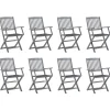 MAISON EXCLUSIVE - Chaises pliables d'extérieur lot de 8 et coussins bois d'acacia