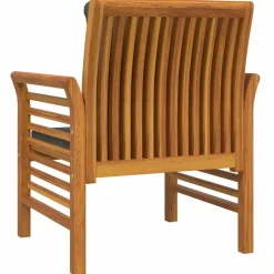 MAISON EXCLUSIVE - Chaises de canapé coussins gris foncé lot de 2 acacia massif