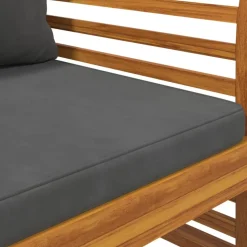 MAISON EXCLUSIVE - Chaises de canapé coussins gris foncé lot de 2 acacia massif