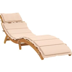 MAISON EXCLUSIVE - Chaises longues avec coussins lot de 2 beige bois massif acacia