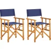 MAISON EXCLUSIVE - Chaises de metteur en scène lot de 2 bois massif d'acacia bleu