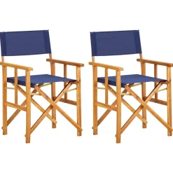 MAISON EXCLUSIVE - Chaises de metteur en scène lot de 2 bois massif d'acacia bleu
