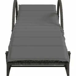 MAISON EXCLUSIVE - Chaises longues lot de 2 avec table gris résine tressée