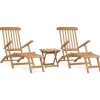 MAISON EXCLUSIVE - Chaises longues de jardin et repose-pied et table bois de teck