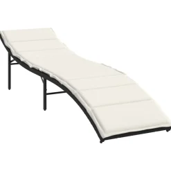 MAISON EXCLUSIVE - Chaises longues lot de 2 avec coussins noir résine tressée