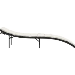 MAISON EXCLUSIVE - Chaises longues lot de 2 avec coussins noir résine tressée