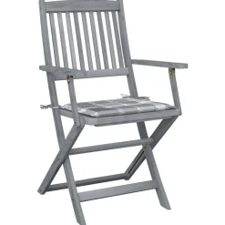 MAISON EXCLUSIVE - Chaises pliables d'extérieur lot de 4 et coussins bois d'acacia