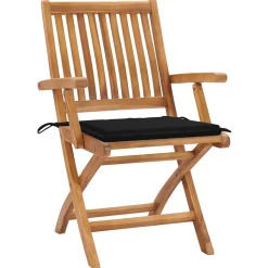 MAISON EXCLUSIVE - Chaises pliables de jardin avec coussins lot de 4 teck solide
