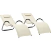 MAISON EXCLUSIVE - Chaises longues textilène lot de 2 crème et gris