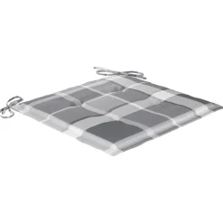 MAISON EXCLUSIVE - Chaises de jardin lot de 2 avec coussins à carreaux gris teck