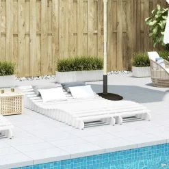 MAISON EXCLUSIVE - Chaises longues lot de 2 blanc 205x60x31,5cm bois massif de pin