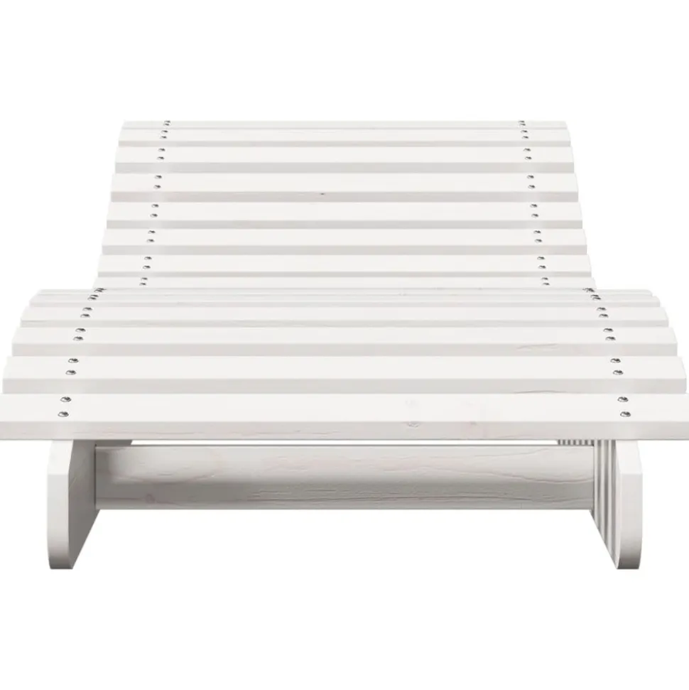 MAISON EXCLUSIVE - Chaises longues lot de 2 blanc 205x60x31,5cm bois massif de pin