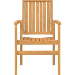 MAISON EXCLUSIVE - Chaises de jardin empilables lot de 2 56,5x57,5x91 cm bois teck