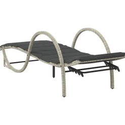 MAISON EXCLUSIVE - Chaises longues lot de 2 avec table gris clair résine tressée
