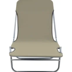 MAISON EXCLUSIVE - Chaises longues pliables lot de 2 acier et tissu taupe