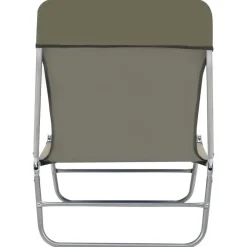 MAISON EXCLUSIVE - Chaises longues pliables lot de 2 acier et tissu taupe
