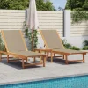 MAISON EXCLUSIVE - Chaises longues lot de 2 table taupe bois d'acacia et textilène