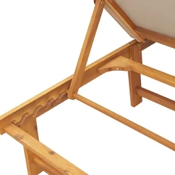 MAISON EXCLUSIVE - Chaises longues lot de 2 table taupe bois d'acacia et textilène