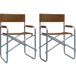 MAISON EXCLUSIVE - Chaises de metteur en scène lot de 2 acier marron