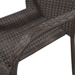 MAISON EXCLUSIVE - Chaises empilables d'extérieur lot de 2 résine tressée marron