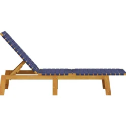 MAISON EXCLUSIVE - Chaises longues bleu foncé bois d'acacia solide et tissu