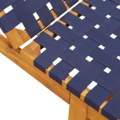 MAISON EXCLUSIVE - Chaises longues bleu foncé bois d'acacia solide et tissu