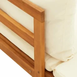 MAISON EXCLUSIVE - Chaises longues et coussins blanc crème lot de 2 bois d'acacia