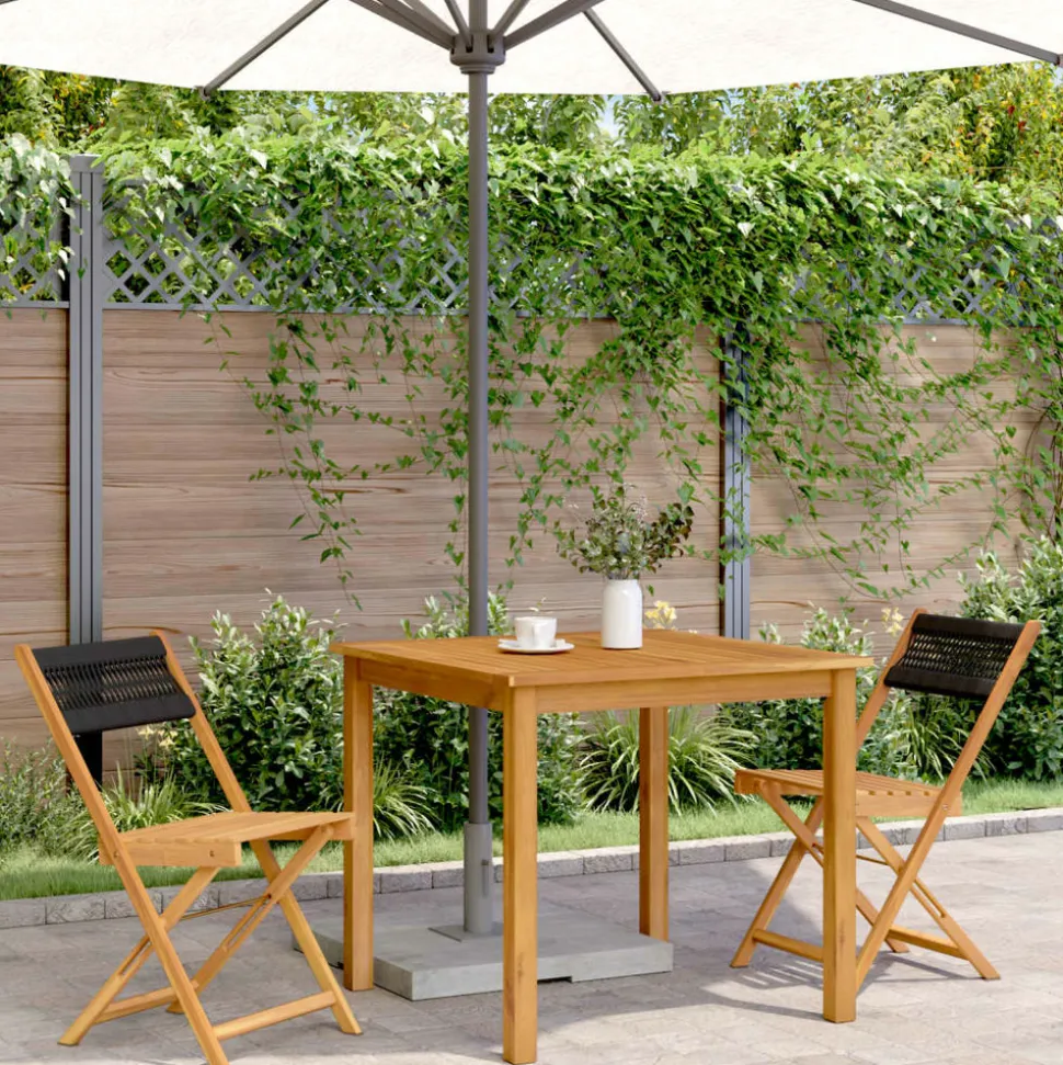 MAISON EXCLUSIVE - Chaises de bistrot lot de 2 noir bois d'acacia et corde