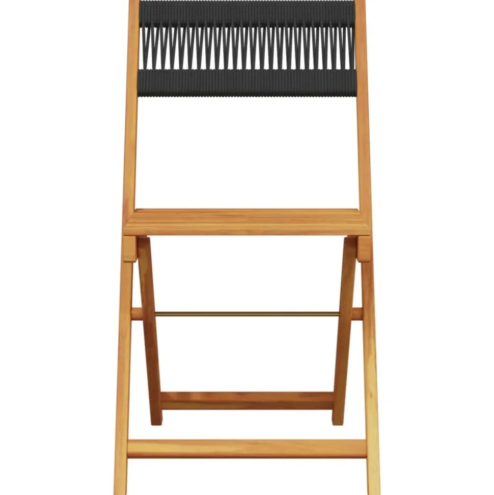 MAISON EXCLUSIVE - Chaises de bistrot lot de 2 noir bois d'acacia et corde