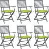 MAISON EXCLUSIVE - Chaises pliables d'extérieur lot de 6 et coussins bois d'acacia