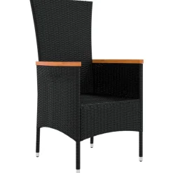 MAISON EXCLUSIVE - Chaises de jardin lot de 4 avec coussins résine tressée noir