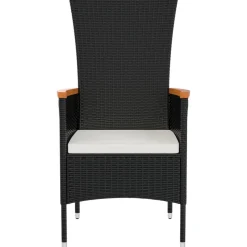 MAISON EXCLUSIVE - Chaises de jardin lot de 4 avec coussins résine tressée noir