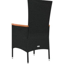 MAISON EXCLUSIVE - Chaises de jardin lot de 4 avec coussins résine tressée noir