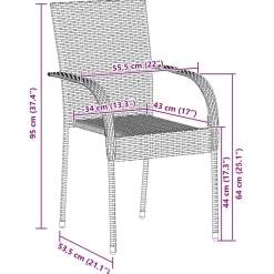MAISON EXCLUSIVE - Chaises empilables d'extérieur lot de 4 résine tressée marron
