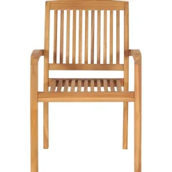 MAISON EXCLUSIVE - Chaises de jardin empilables avec coussins lot de 4 teck solide