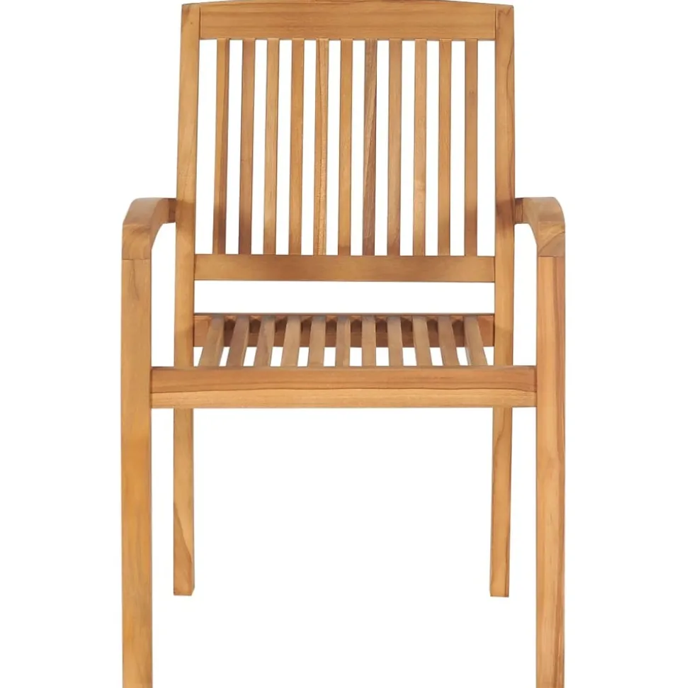 MAISON EXCLUSIVE - Chaises de jardin empilables avec coussins lot de 4 teck solide