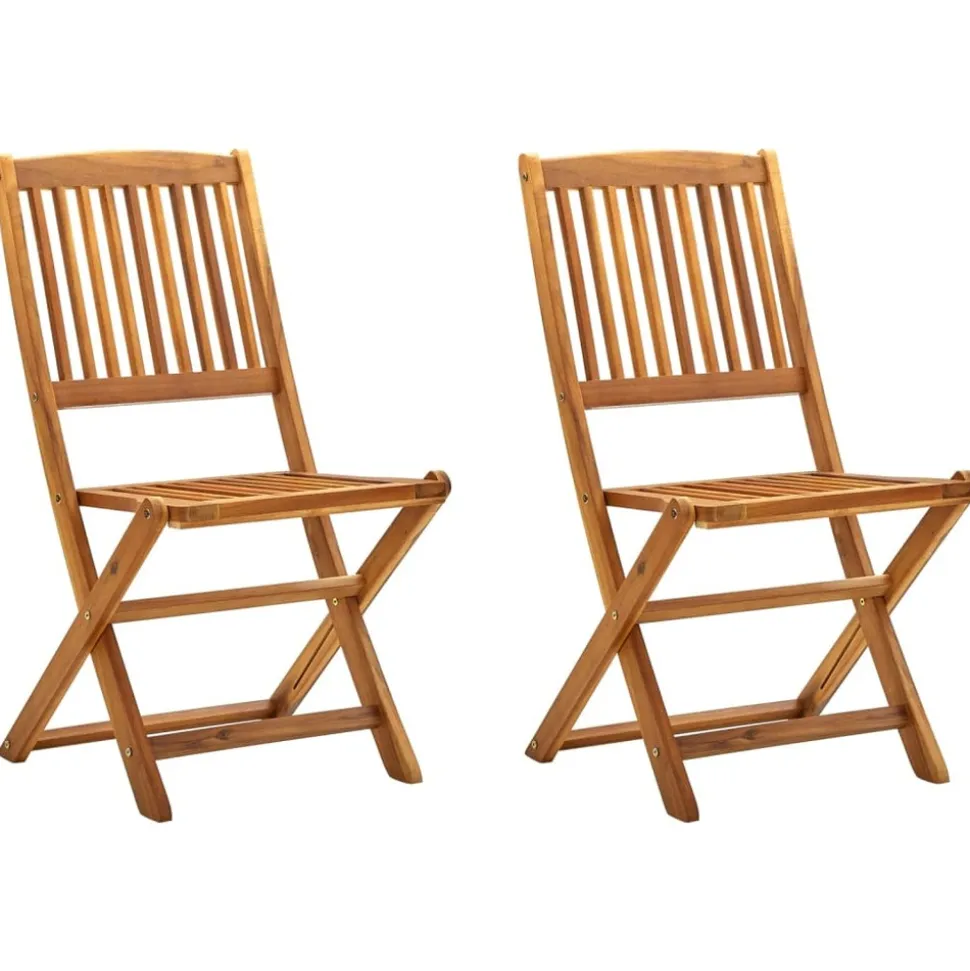 MAISON EXCLUSIVE - Chaises pliables d'extérieur lot de 2 bois d'acacia solide