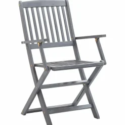 MAISON EXCLUSIVE - Chaises pliables d'extérieur lot de 8 et coussins bois d'acacia