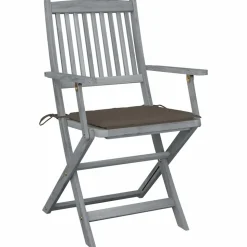 MAISON EXCLUSIVE - Chaises pliables d'extérieur lot de 4 et coussins bois d'acacia