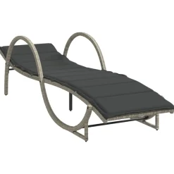 MAISON EXCLUSIVE - Chaises longues lot de 2 et coussins gris clair résine tressée